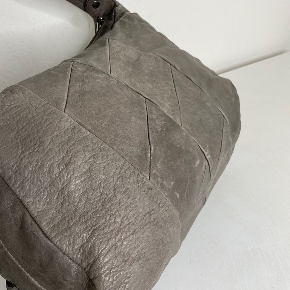 ABRO Distressed Leather Patchwork Boho Hobo Shoulder Bag - Picture 10 of 14